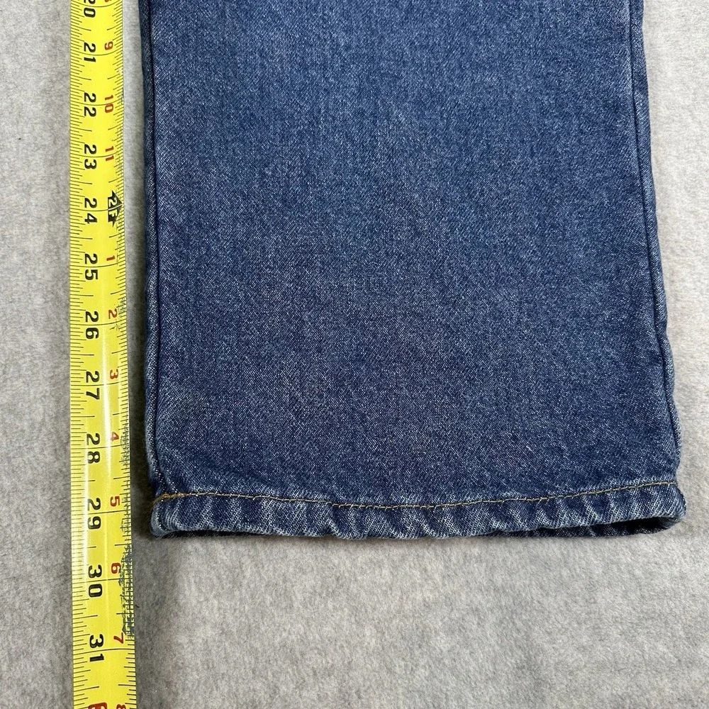 LL Bean Men's Flannel Lined Vintage 90s Jeans 36x30 Elastic Waist Workwear Warm